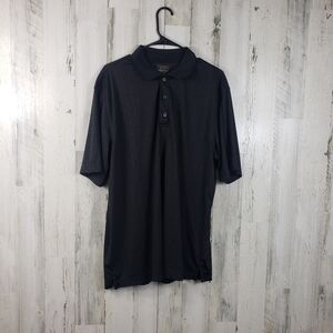 Greg Norman for tasso Elba play dry black polo short sleeve shirt size large